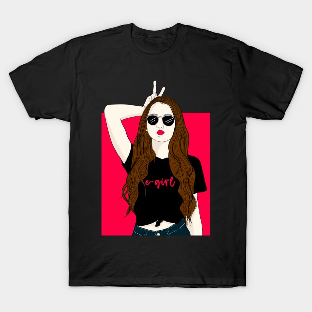 egirl aesthetic anime e-girl aesthetic dark goth T-Shirt by JayD World